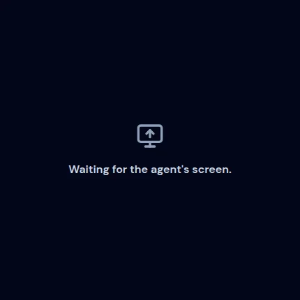 Customer view waiting for the agent's screen